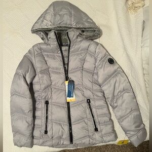 Nautica Silver Hooded Puffer Jacket